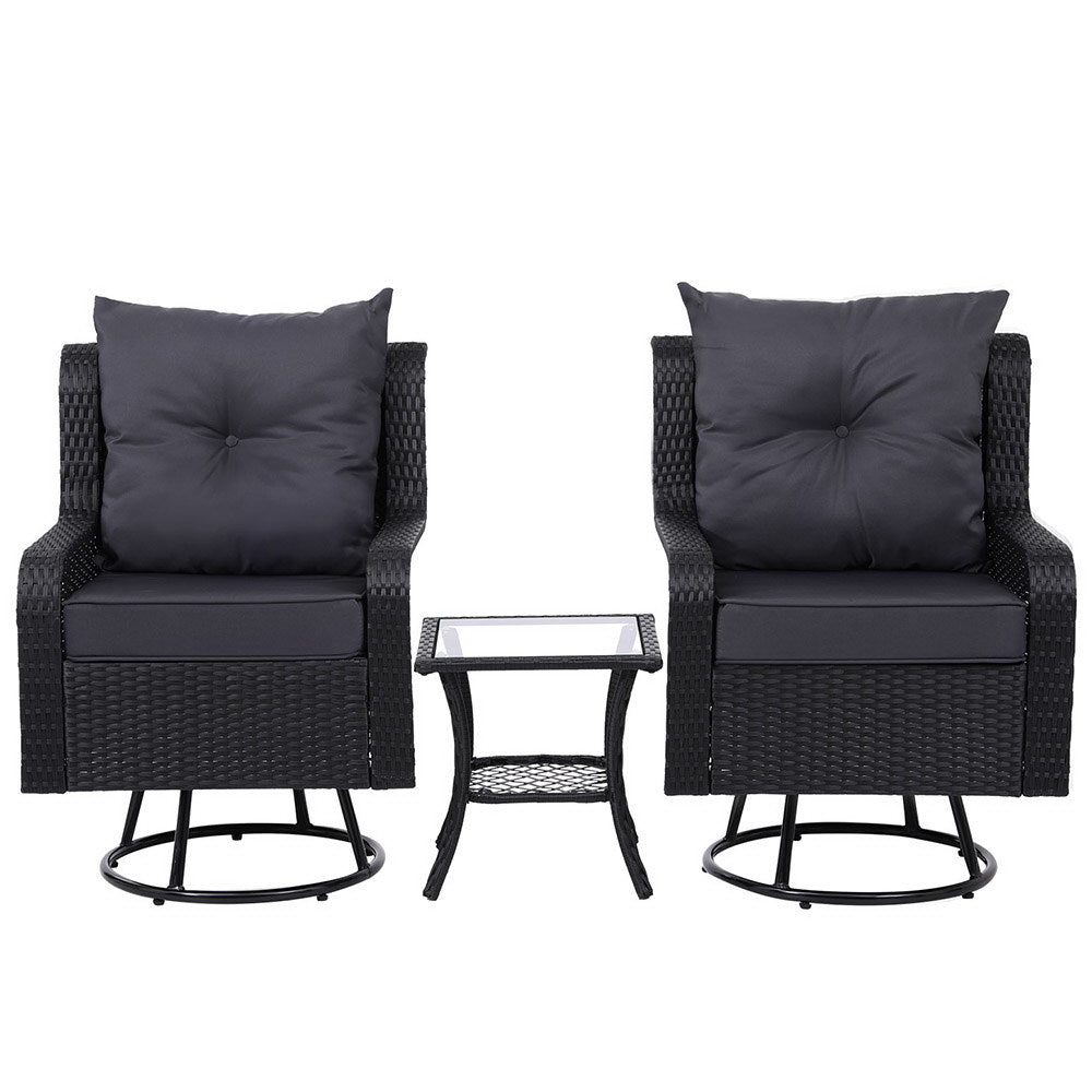 Haven Outdoor Bistro Set – Black – 3 Piece