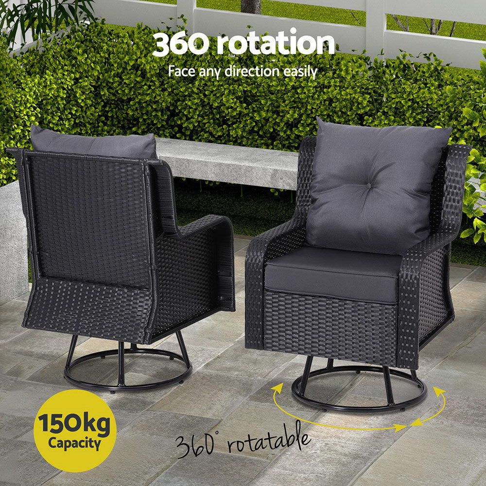 Haven Outdoor Bistro Set – Black – 3 Piece