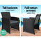 4 PCS Outdoor Wicker Sofa Set - Black