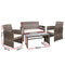 4 PCS Outdoor Wicker Sofa Set - Grey