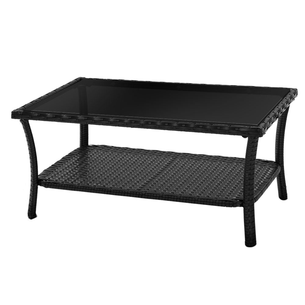 Cove 4-Piece Outdoor Lounge Set – Black – Rattan