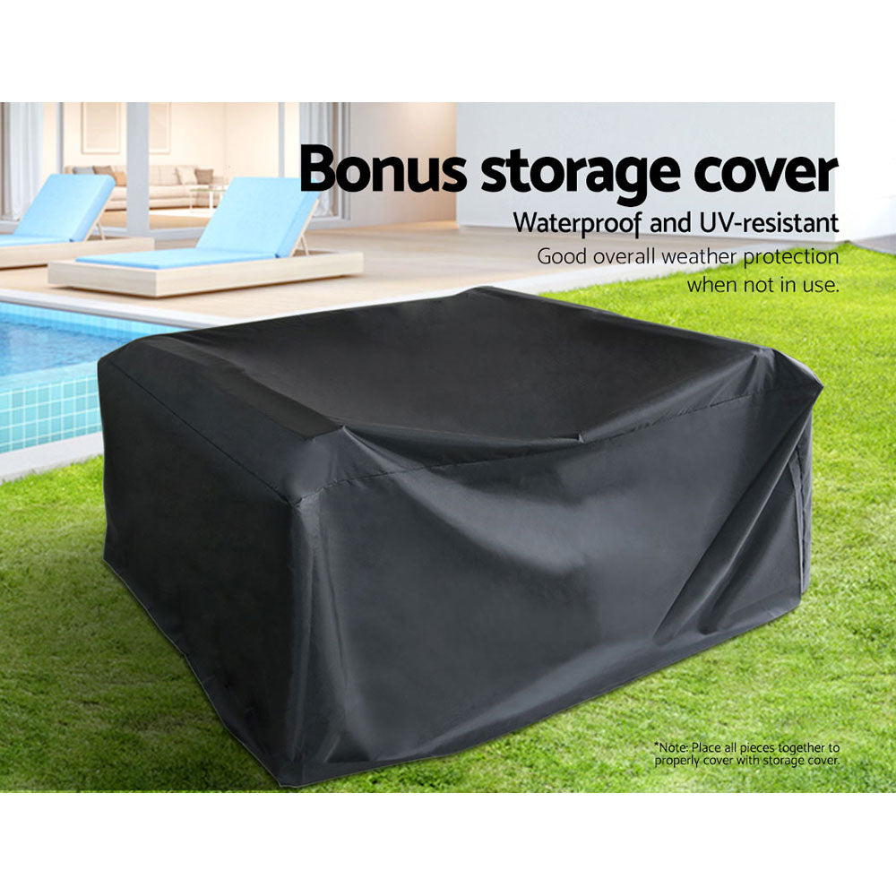 Cove 4-Piece Outdoor Lounge Set – Black – Rattan