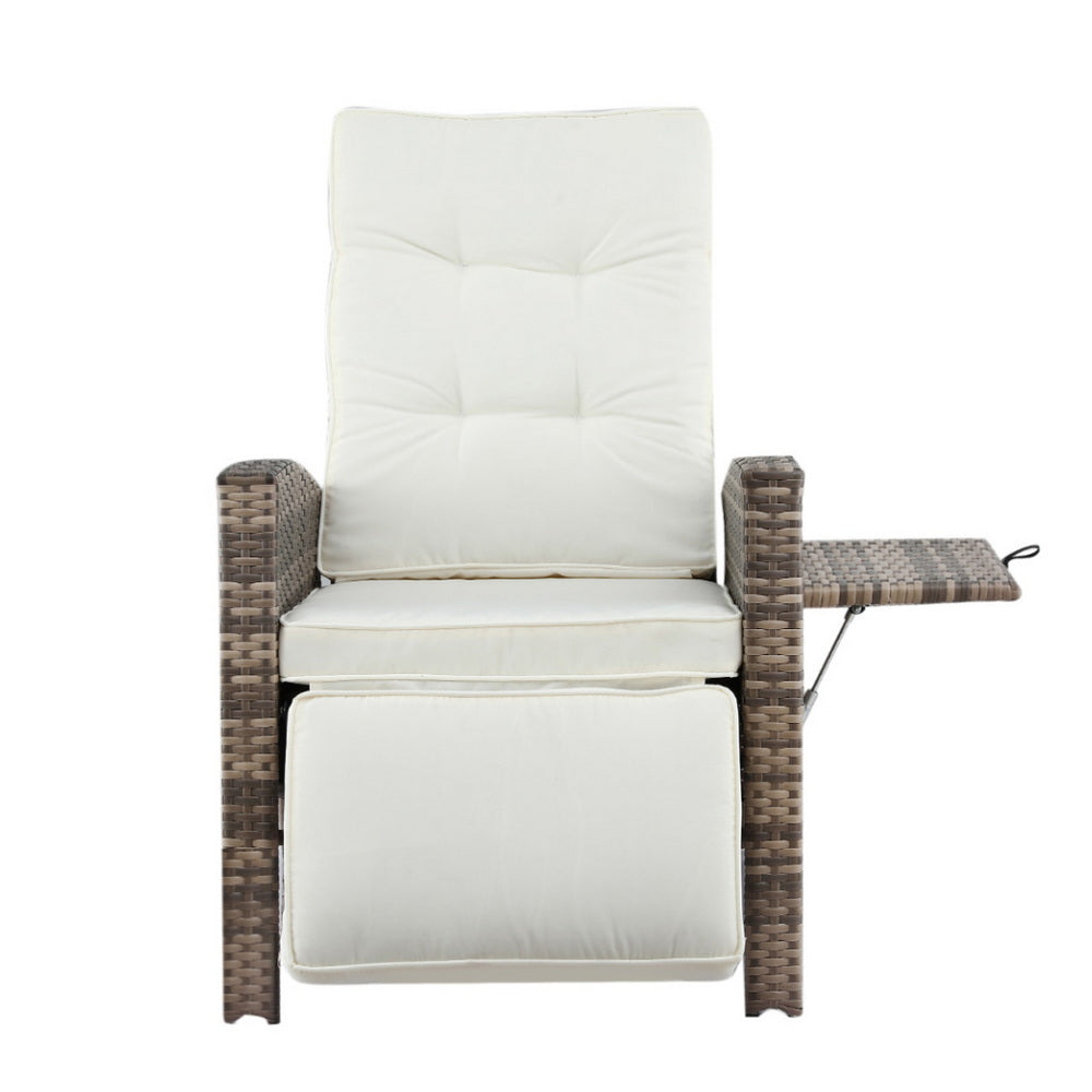 Solaris Adjustable Wicker Recliner – Brown – Outdoor