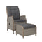 Outdoor Adjustable Wicker Recliner Chair – Grey