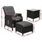 5-Piece Outdoor Recliner & Table Set – Wicker Furniture, Black