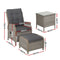 5-Piece Outdoor Recliner & Table Set – Wicker Furniture, Grey