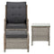 5-Piece Outdoor Recliner & Table Set – Wicker Furniture, Grey