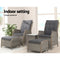 5-Piece Outdoor Recliner & Table Set – Wicker Furniture, Grey