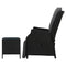 3-Piece Outdoor Recliner & Table Set – Wicker, Black Finish