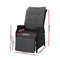 2-Piece Patio Recliner Chair Set – Wicker Style, Black