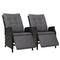 2-Piece Patio Recliner Chair Set – Wicker Style, Black