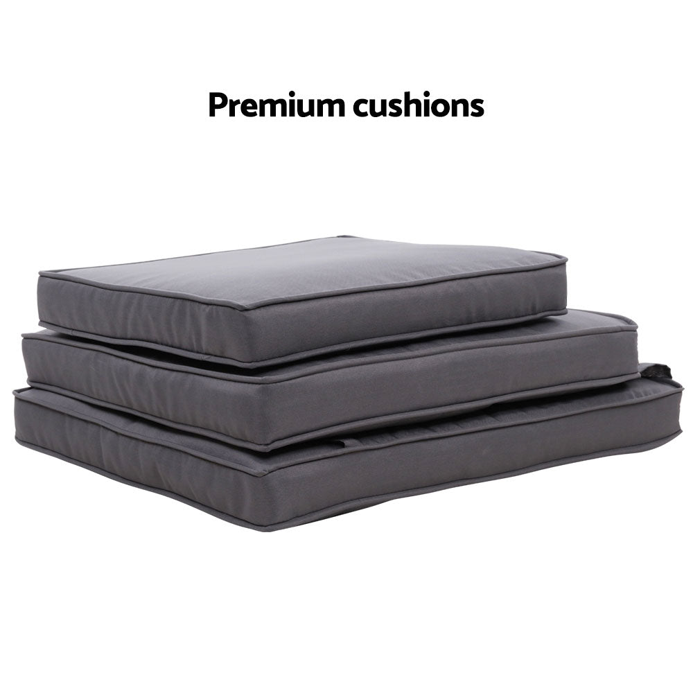 Serrano Outdoor Recliner Set – Black – 3 Piece