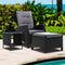 3 PC Adjustable Recliner Sunlounge - Black