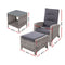 3 PC Adjustable Recliner Sunlounge - Grey