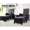 5 PC Adjustable Recliner Sun Lounge - Black