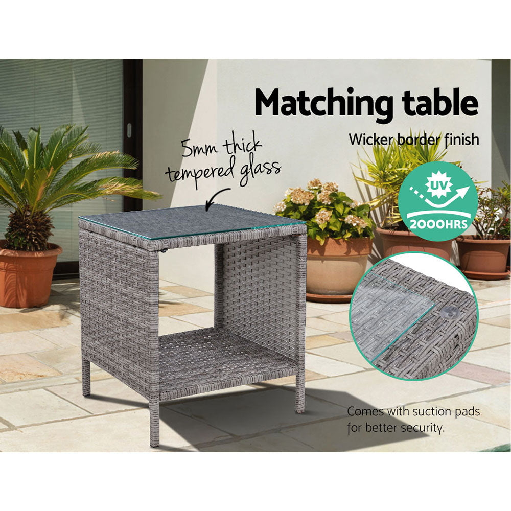 Serrano Outdoor Recliner Set – Grey – 5 Piece
