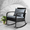 Outdoor Rocking Chair – Wicker Patio Lounge, Black