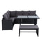 Outdoor Dining Set Sofa Lounge & Bench - Black