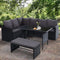 Outdoor Dining Set Sofa Lounge & Bench - Black