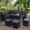 Outdoor Dining Set Sofa Lounge - Black