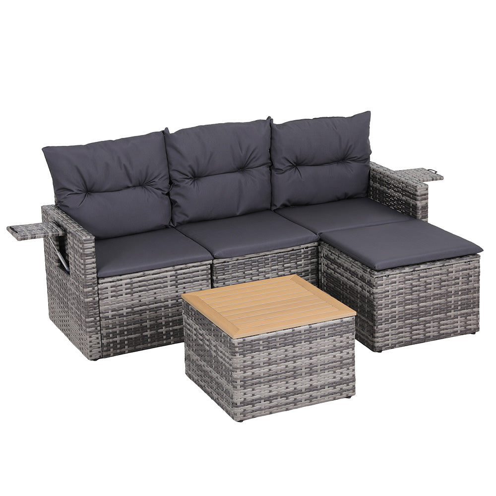 Haven Outdoor Sofa Set – Grey – 5 Piece