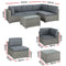 5-Piece Outdoor Sofa Set – Wicker Lounge, Grey
