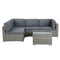 5-Piece Outdoor Sofa Set – Wicker Lounge, Grey