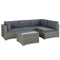 5-Piece Outdoor Sofa Set – Wicker Lounge, Grey