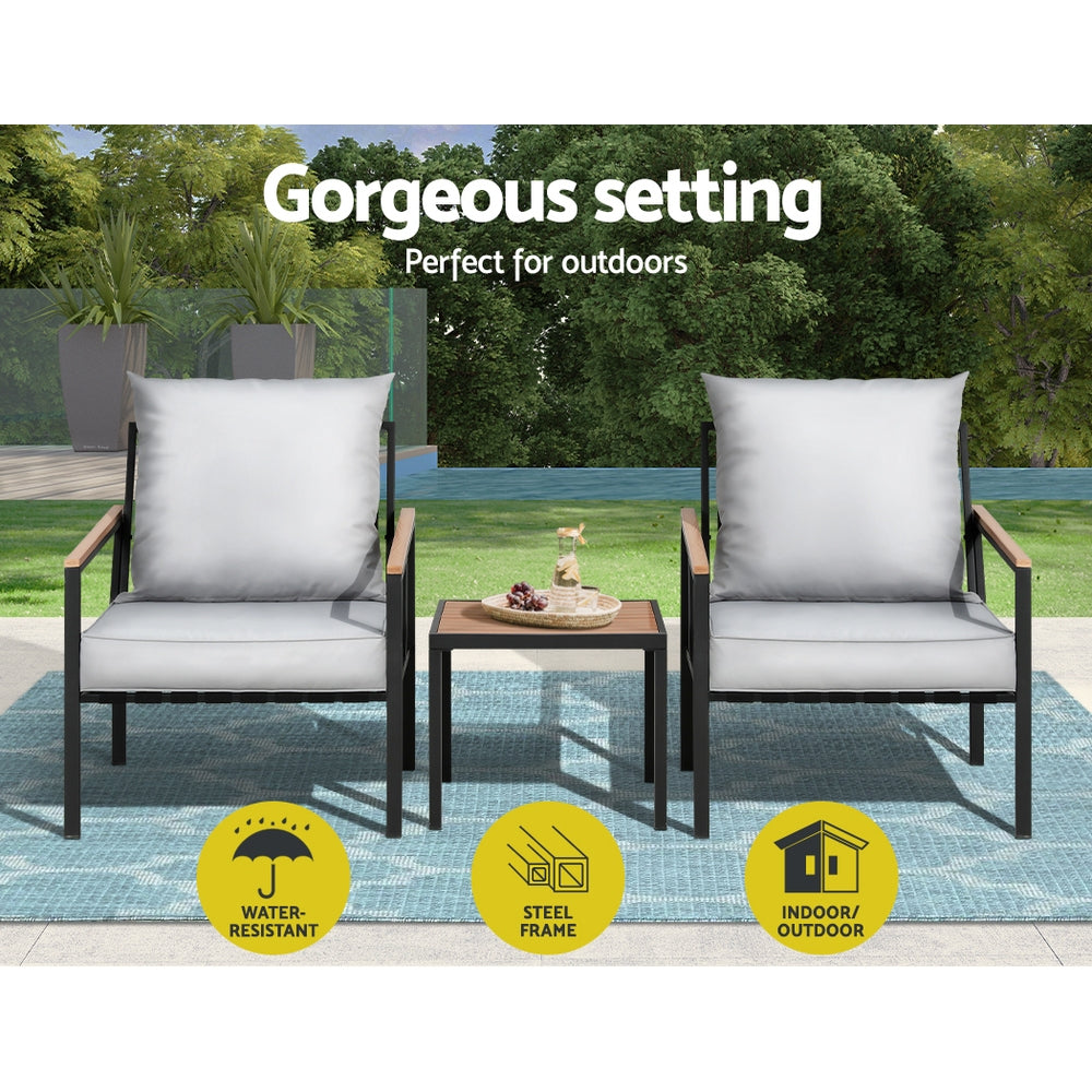 Arlo Outdoor Bistro Set – Black – 3 Piece