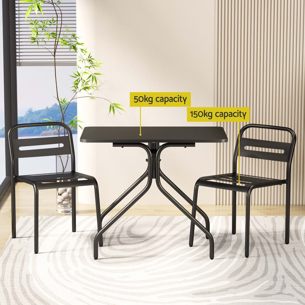 Nova Steel Bistro Set – Black – 3 Piece