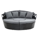 Sun Lounge Wicker Lounge Day Bed - Black