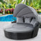 Sun Lounge Wicker Lounge Day Bed - Black