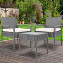 3 PC  Wicker Outdoor Lounge Setting - Grey