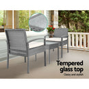 3 PC  Wicker Outdoor Lounge Setting - Grey