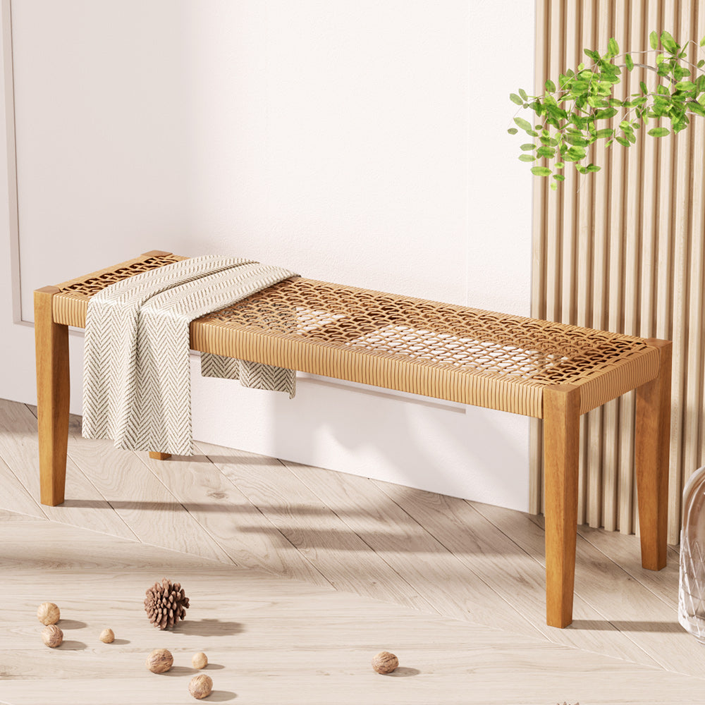 Halston Acacia Wood Garden Bench – Natural – 2 Seater