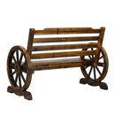 Outdoor Wooden 2 Seat Wagon Chair - Brown