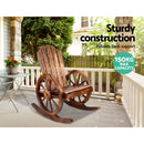 Wagon Wheel Rocking Chair - Brown