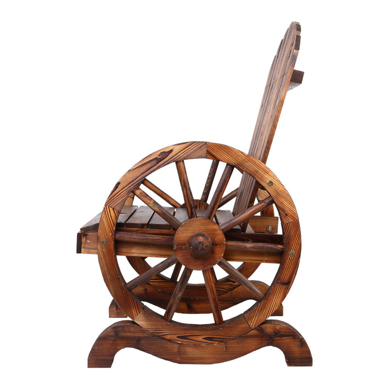 Wagon Wheel Garden Chair – Wooden Outdoor Style