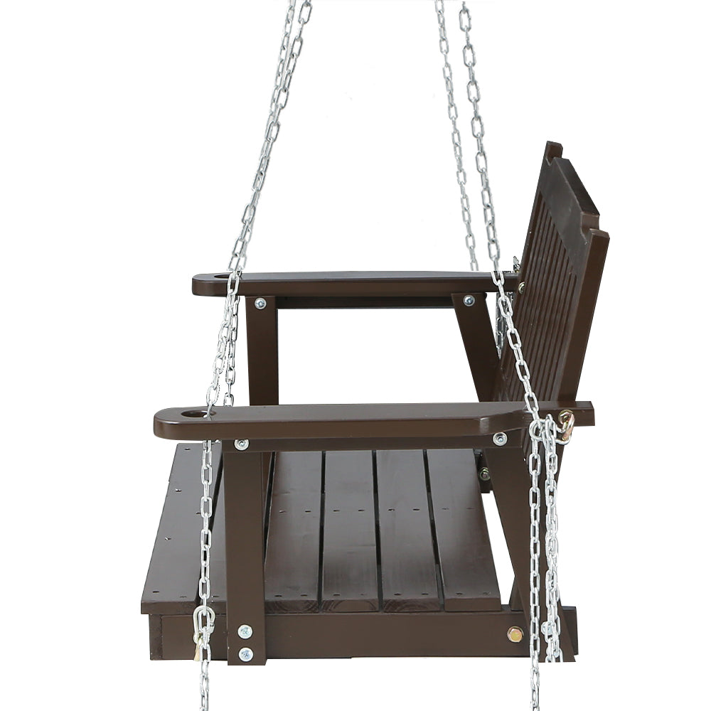 Harlow Wooden Porch Swing – Brown – 2 Seater