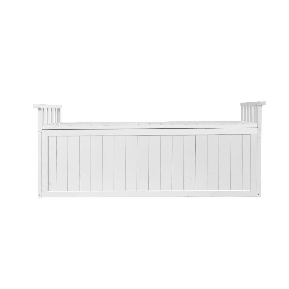 Alderon Outdoor Storage Bench – White – 129 cm