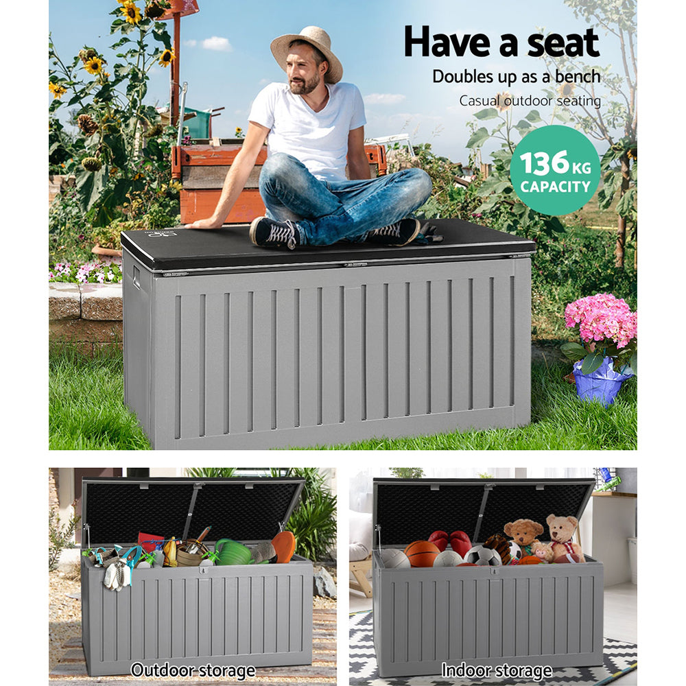 Hadley Outdoor Storage Box – Grey – 270L