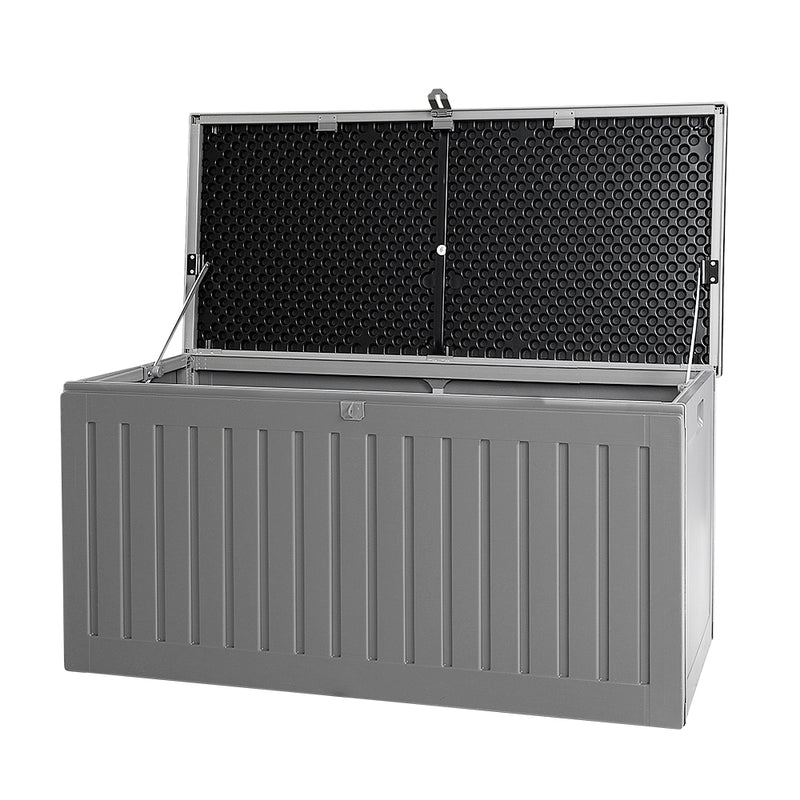 Outdoor Storage Box 270L – Lockable Bench, Grey