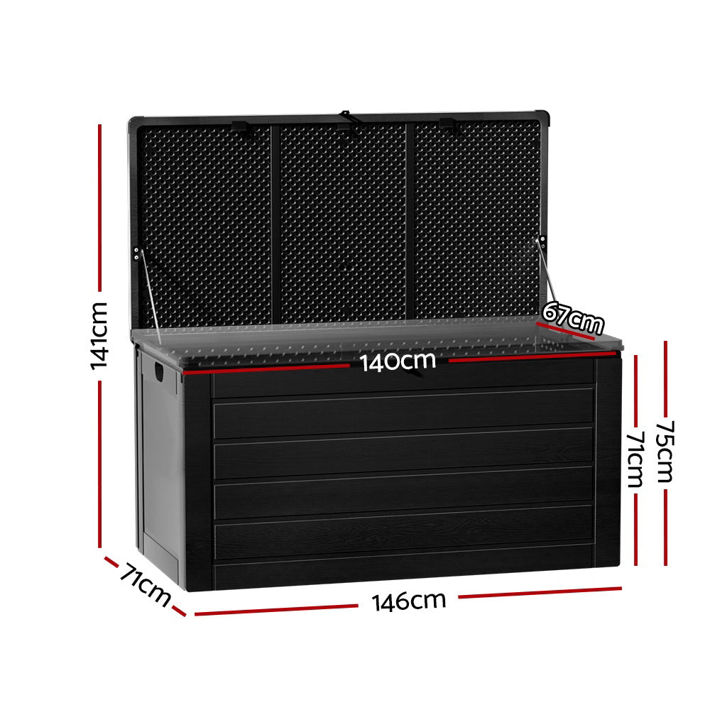 Maxford Outdoor Storage Box – Black – 680L