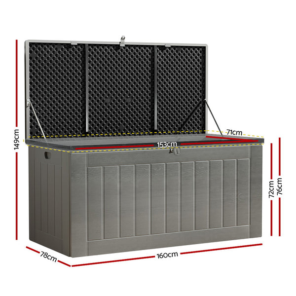 Outdoor Storage Box 830L – Lockable Bench, Black