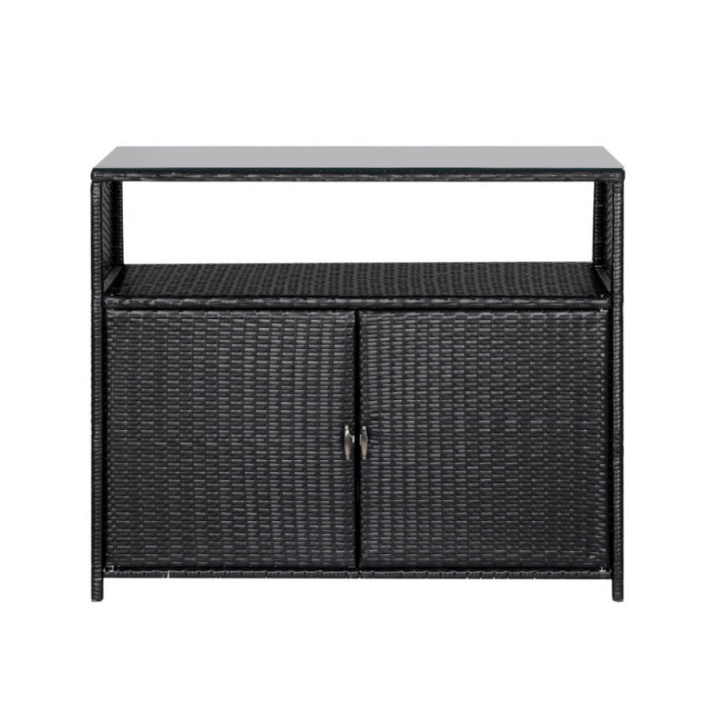 Marston Outdoor Storage Cabinet – Black – Large