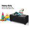 Blanket Storage Ottoman – Leather, 97cm Black