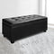 Blanket Storage Ottoman – Leather, 97cm Black