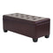 Blanket Storage Ottoman – Leather, 97cm Brown