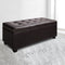 Blanket Storage Ottoman – Leather, 97cm Brown