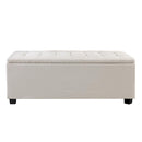 Linen Ottoman Blanket Box - 97cm - Beige